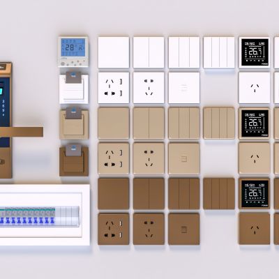 现代插座 开关 密码锁 配电箱