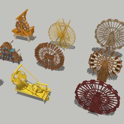 中式水车 农业用具