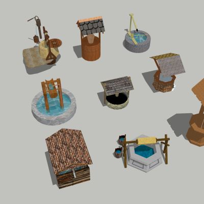 中式水景 田园小品