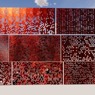 穿孔吧 铝板 景观围墙 冲孔板 隔断屏风 门头 乡村 锈板