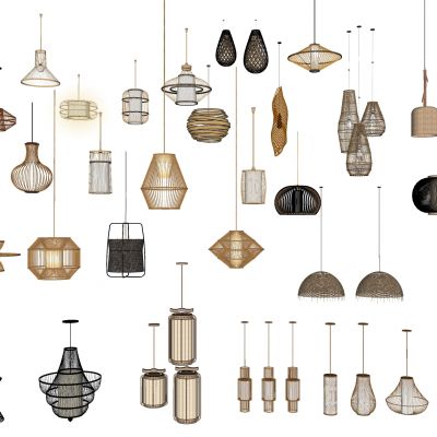 景观灯  条形灯 吊灯 竹编灯 民宿灯