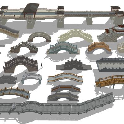 石桥 风雨桥 景观桥