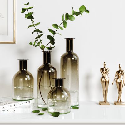 北欧nis风创意玻璃花瓶雕像