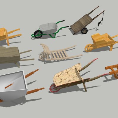 中式独轮车 木车 农业用具