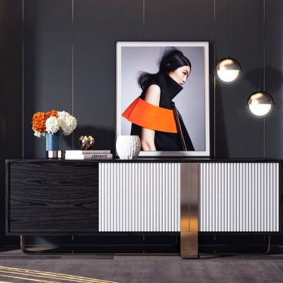 现代轻奢电视柜摆件组合