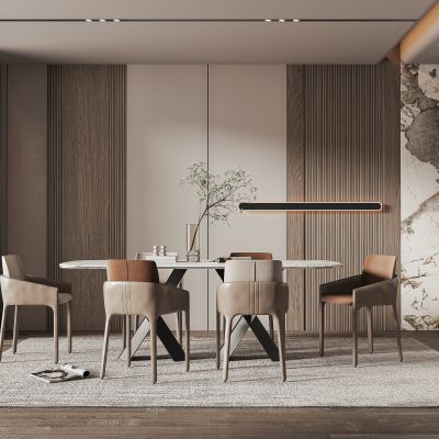 现代轻奢餐厅餐桌椅