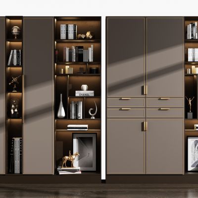 现代轻奢书柜组合