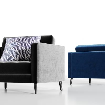 现代绒布单人沙发