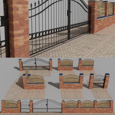 围墙 大门 铁艺围墙大门 欧式围墙大门 围栏 庭院围墙 别墅围墙