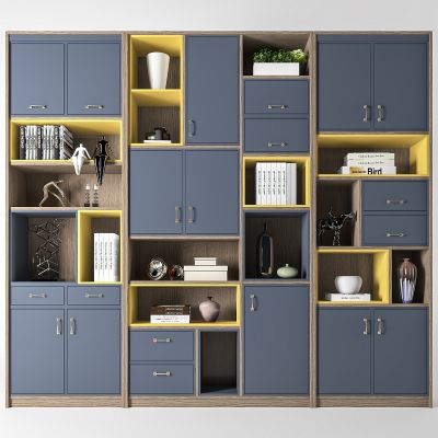北欧书柜装饰柜组合