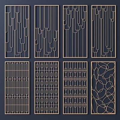 现代金属花格屏风隔断