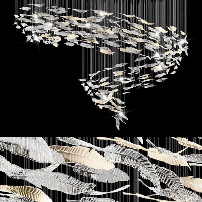 现代羽毛水晶树叶装饰吊灯