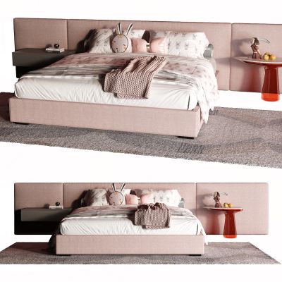 现代儿童床 双人床 床头柜