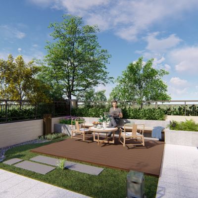 现代风格花园SU模型