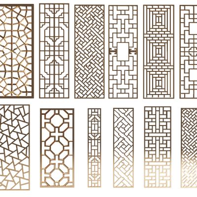 新中式金属隔断 雕花屏风