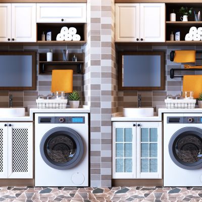 现代阳台洗衣机伴侣洗手台储物橱柜壁柜吊柜