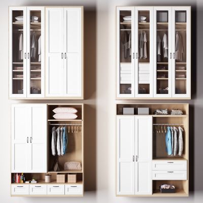 北欧实木衣柜组合