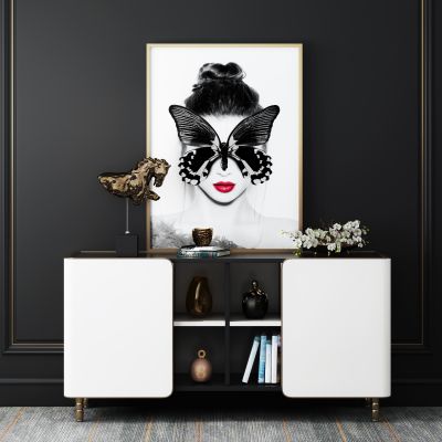 现代轻奢边柜 装饰柜 餐边柜 储物柜 橱柜 玄关柜 轻奢柜 摆件 饰品