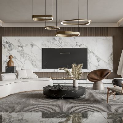 现代家居客厅SU模型