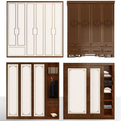 新中式衣柜装饰边柜