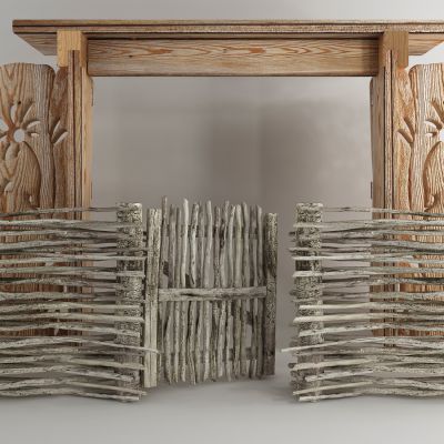 现代篱笆护栏院落围墙