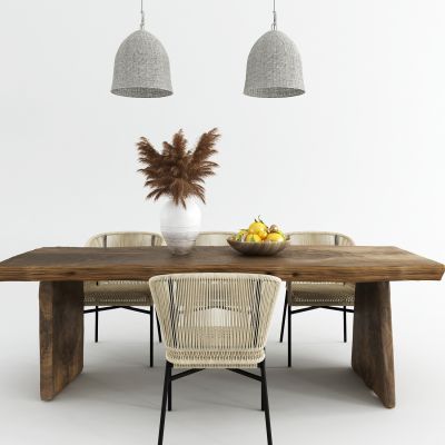 自然风原木茶桌椅