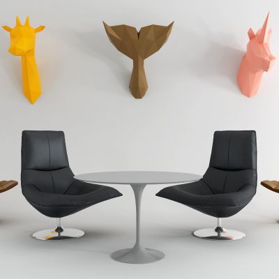 现代办公休闲椅墙饰