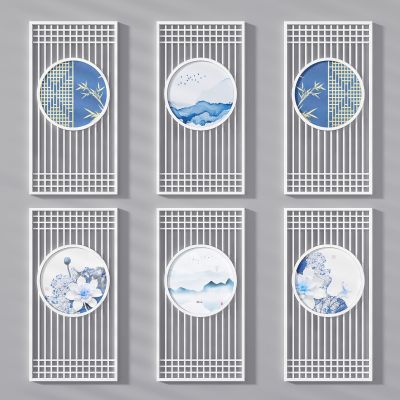 新中式屏风隔断 雕花隔断