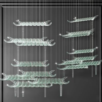 新中式水晶屋檐装饰吊灯