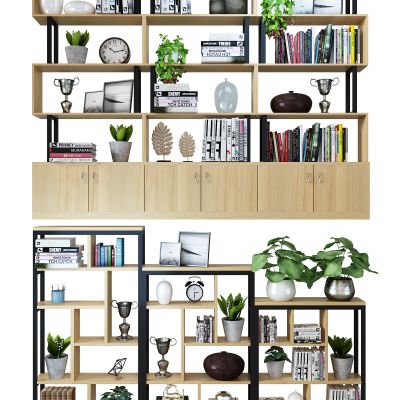 现代工业风书柜书架 隔断装饰柜架