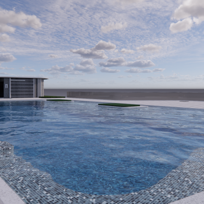 现代小区游泳池