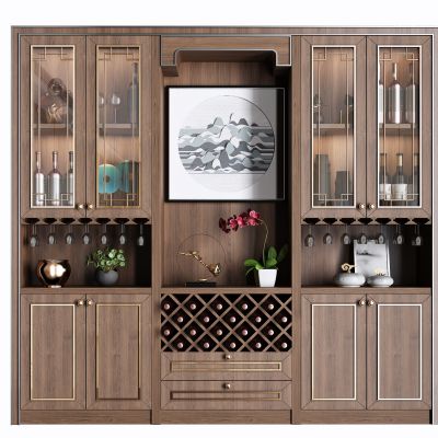 新中式实木酒柜组合