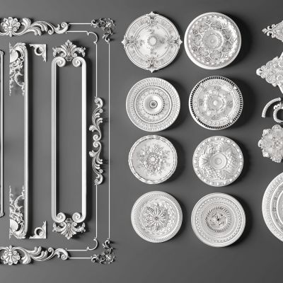 欧式法式石膏线条雕花线条，灯盘，护墙板角花