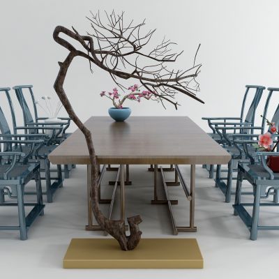 新中式桌椅组合 干枝