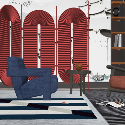 轻奢客厅沙发背景组合