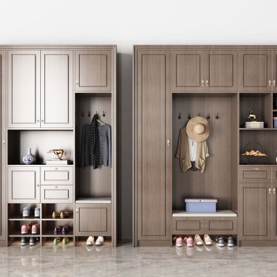 新中式多功能鞋柜 衣服 柜子 盒子 衣架