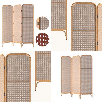 现代竹编 屏风 隔断