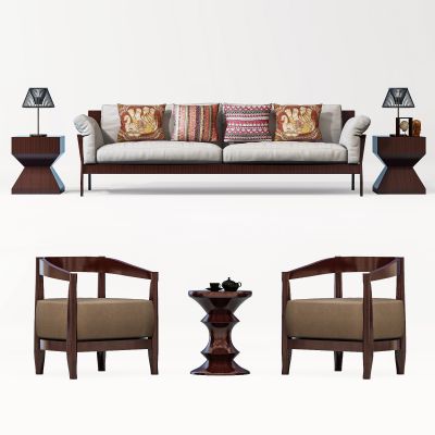 新中式沙发单椅