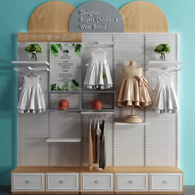现代服装店货架