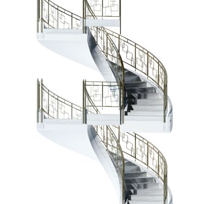 现代中式金属楼梯护栏，