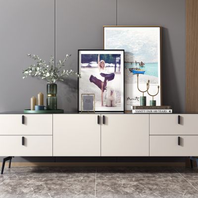 现代意式极简轻奢电视柜