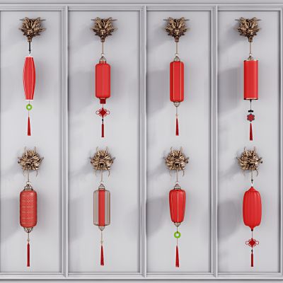 新中式龙头灯笼壁灯