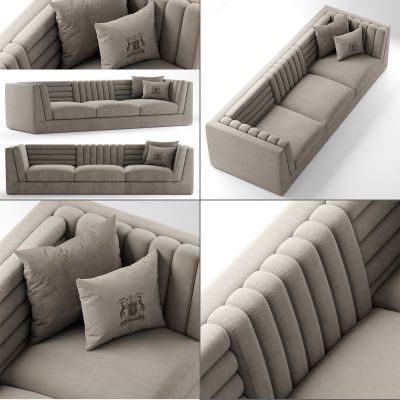 现代布艺多人沙发