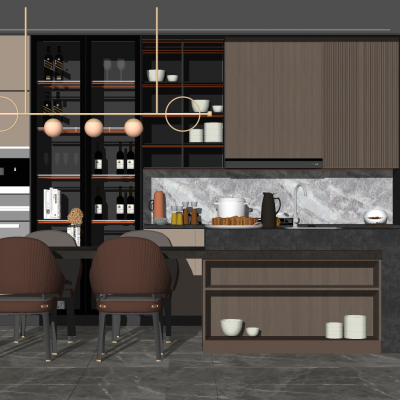 现代厨房SU模型