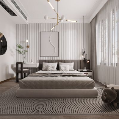 现代卧室，卧室，简约卧室