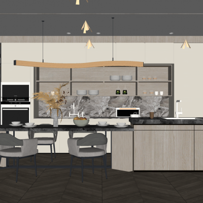 现代家居厨房SU模型
