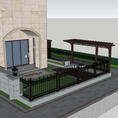 简欧庭院花园SU模型
