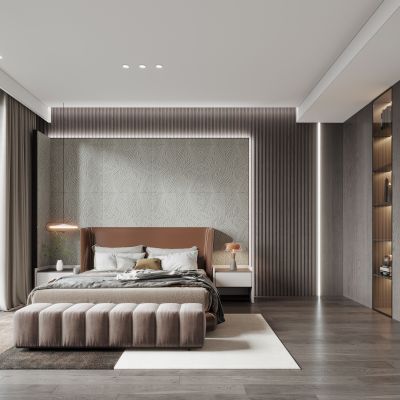 现代卧室，卧室，现代简约卧室，现代主卧