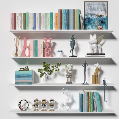 现代书籍 装饰品 雕塑 摆件组合