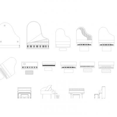 健身器材及钢琴CAD图